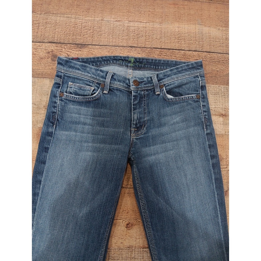 7 FOR ALL MANKIND Medium Wash Flynt Bootcut Jeans Sz 27 Denim Logo (2567)